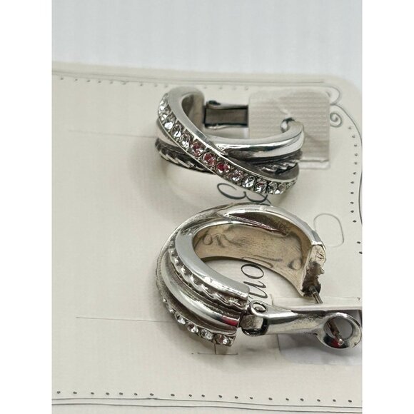 Brighton Neptune's Rings post hoop earrings  silver crystal JA2593 - Picture 3 of 7